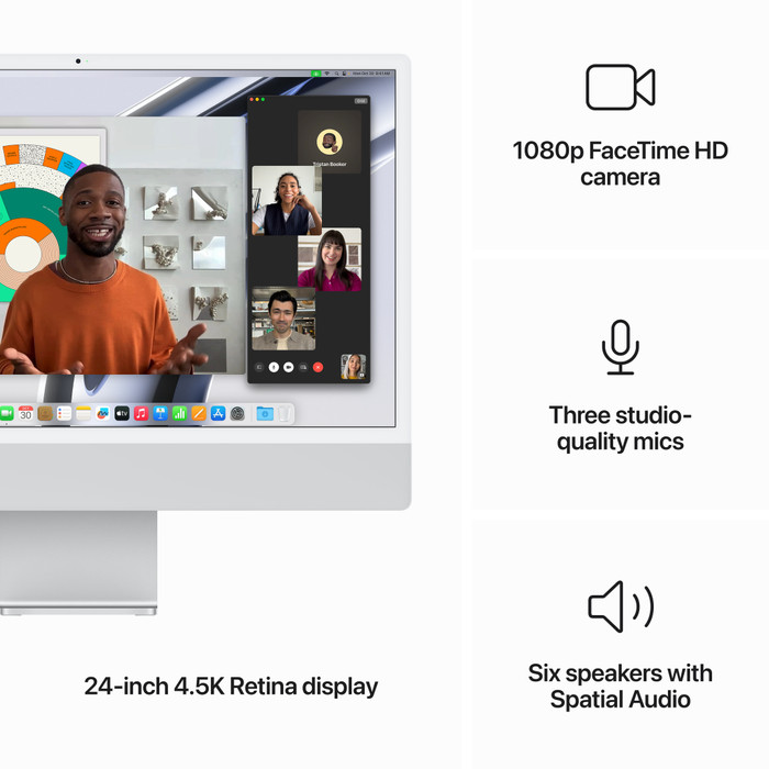 Apple iMac 24" (2023) M3 (8 core CPU/8 core GPU) 8GB/512GB Zilver QWERTY visual leverancier