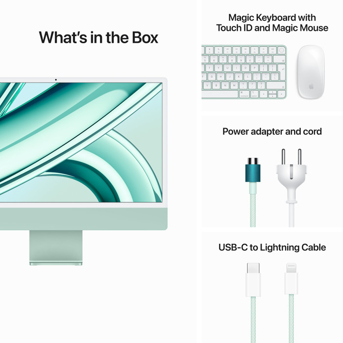 Apple iMac 24 inches (2023) M3 (8-core CPU/10-core GPU 8GB/512GB Green AZERTY visual supplier