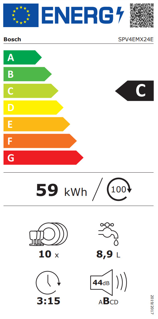 Bosch SPV4EMX24E energielabel