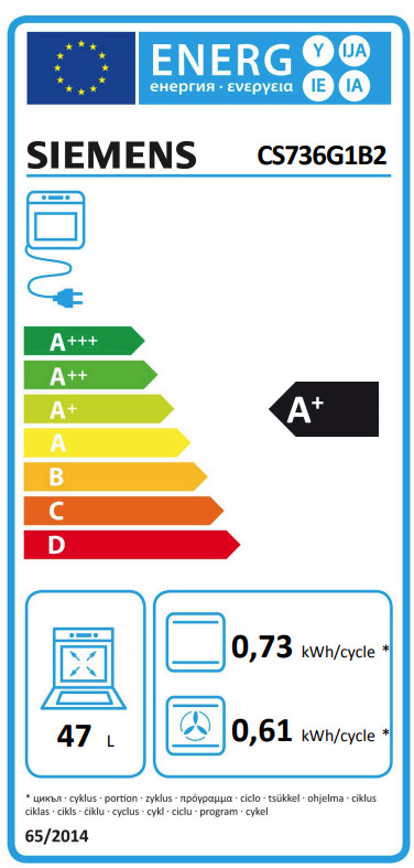Siemens CS736G1B2 energielabel