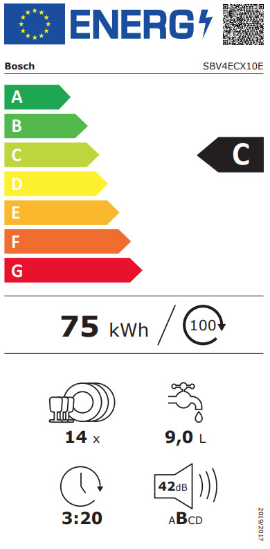 Bosch SBV4ECX10E energy label