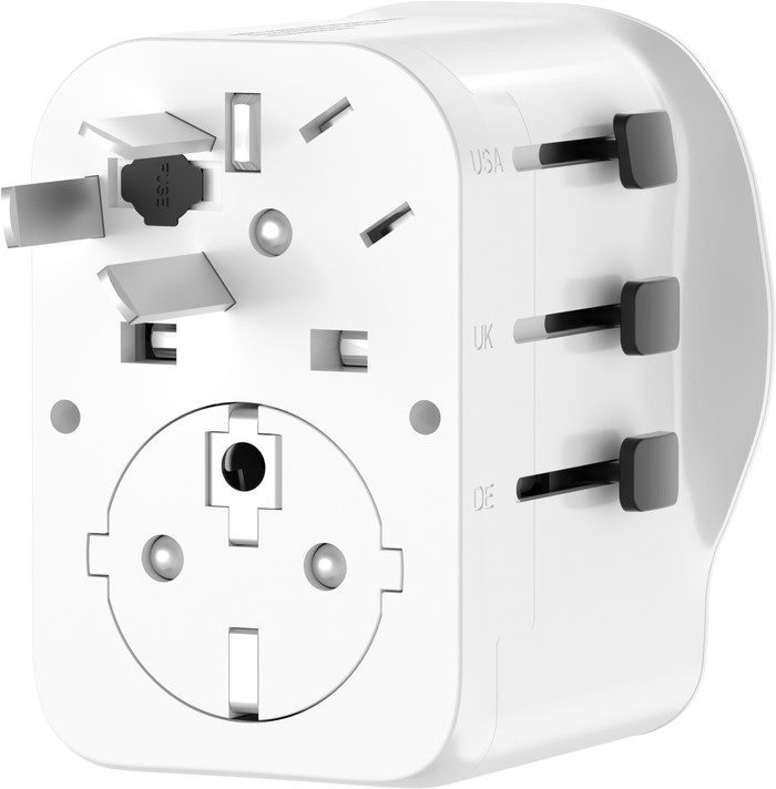 BlueBuilt Universele Wereldstekker 20 Watt achterkant