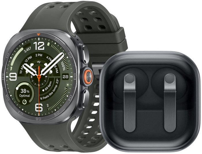 Samsung Galaxy Watch Ultra 2 5G Titanium Zilver/Groen 47mm +Samsung Galaxy Buds4 Pro Zwart Main Image