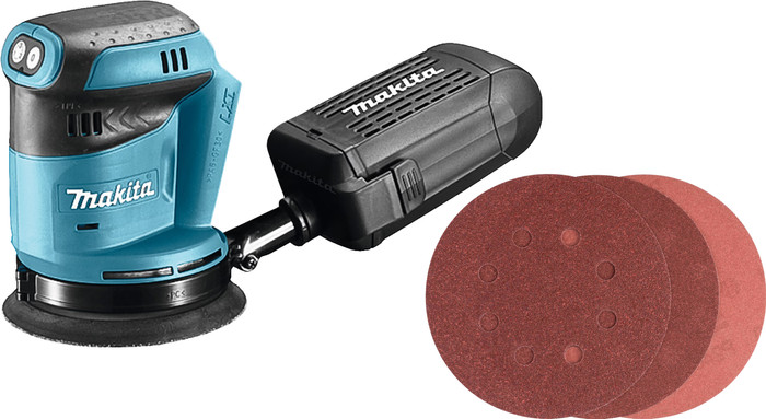 Makita DBO180ZJ (zonder accu) + Bosch Schuurschijf 125 mm K80, K120, K240 (25x) Main Image