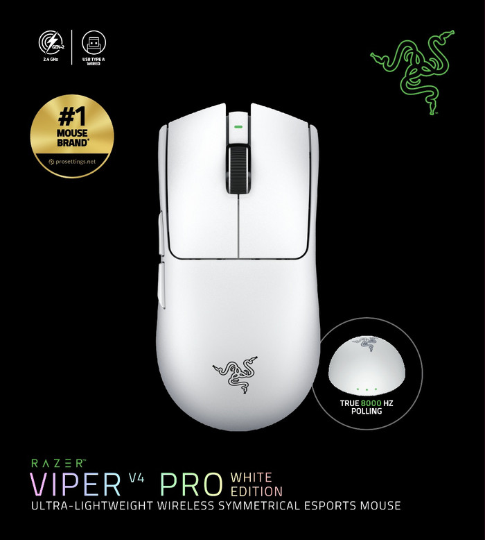 Razer Viper V4 Pro Wireless Gaming Mouse White visual supplier