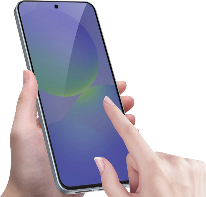 Just In Case Full Cover Samsung Galaxy A36/A56 Screenprotector Zwart product in gebruik