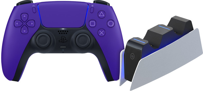 Sony PlayStation 5 DualSense Wireless Controller Galactic Purple + BlueBuilt Charging Dock Main Image