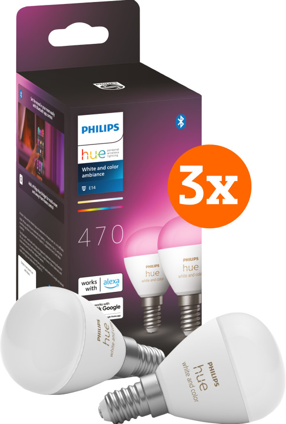 Philips Hue Luster Spherical Light White and Color E14 6-pack Main Image