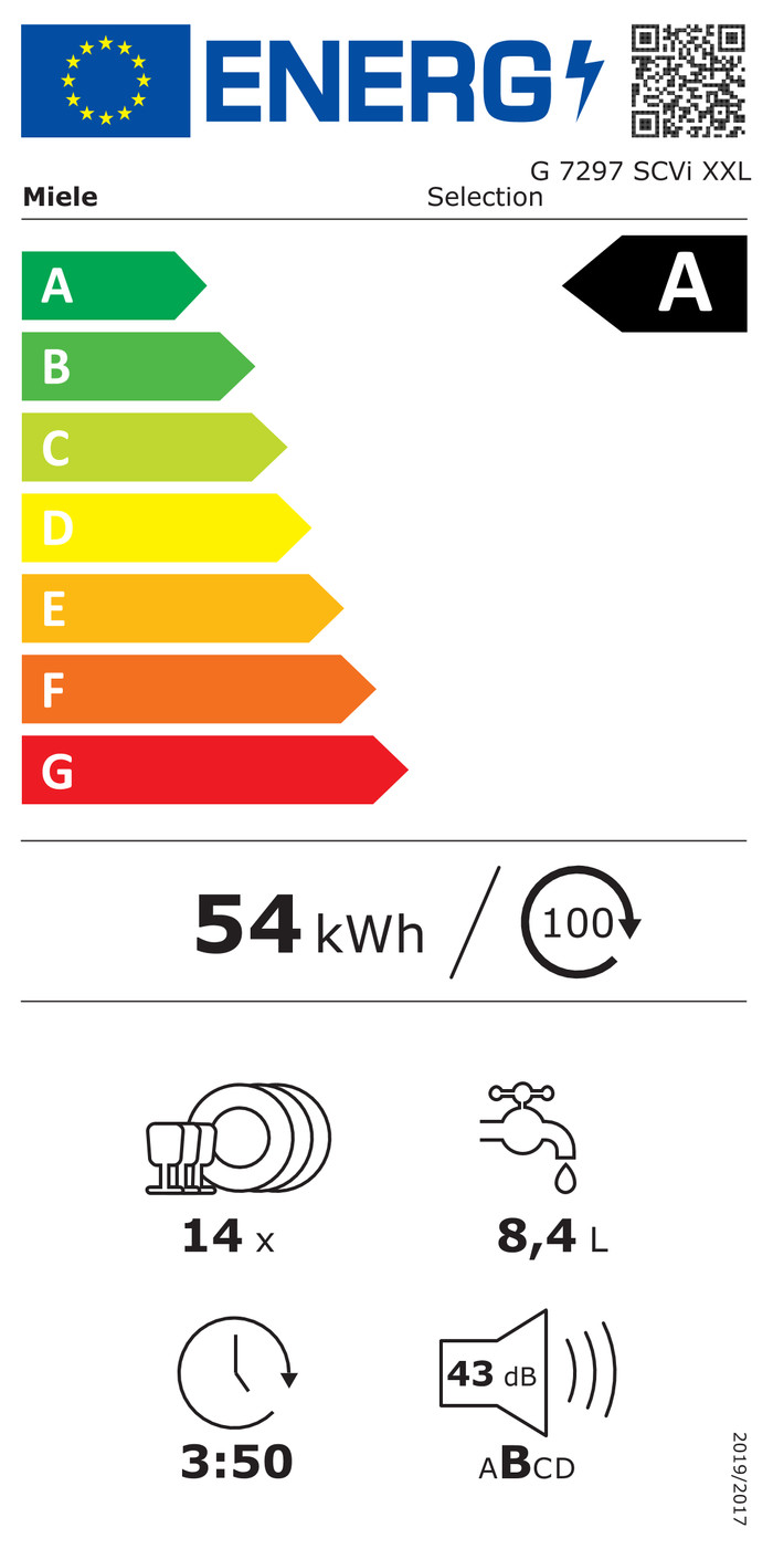 Miele G 7297 SC Vi XXL energielabel