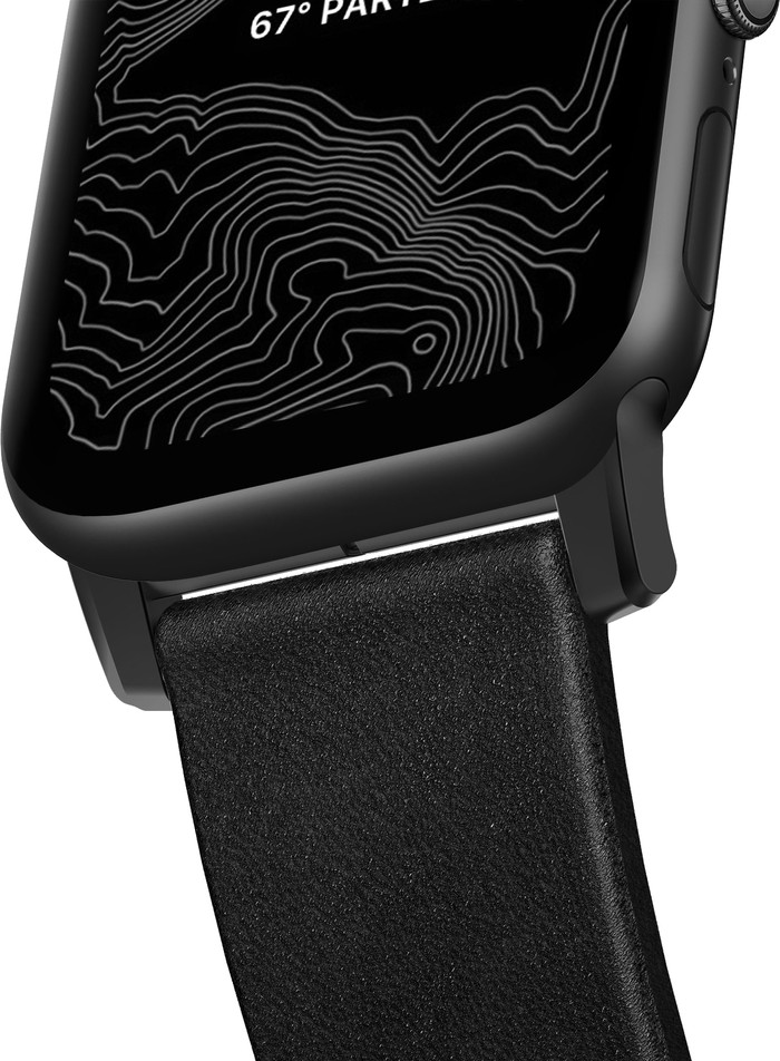 Nomad Apple Watch 44/45/46/49 mm Leren Bandje Zwart null