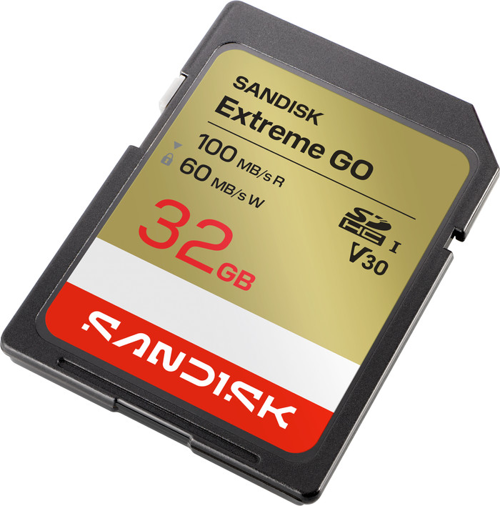 SANDISK Extreme GO SDHC 32GB 100MB/s bovenkant
