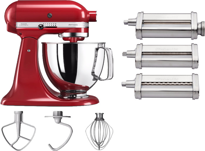 KitchenAid Artisan Mixer 5KSM125 Keizerrood + Pastaroller en -snijderset (3-delig) Main Image