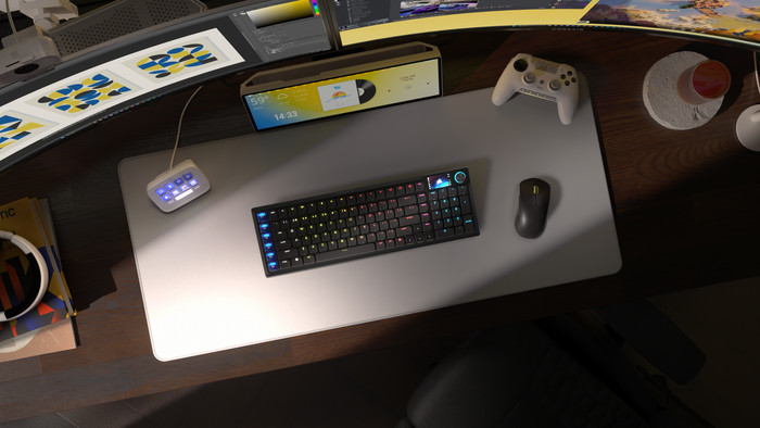 Corsair Vanguard AIR 99 Wireless Gaming Toetsenbord Zwart Qwerty product in gebruik