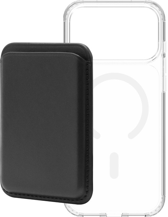 BlueBuilt MagSafe Hoesje iPhone 18 Pro Max Transparant + Kaarthouder Leer Zwart Main Image