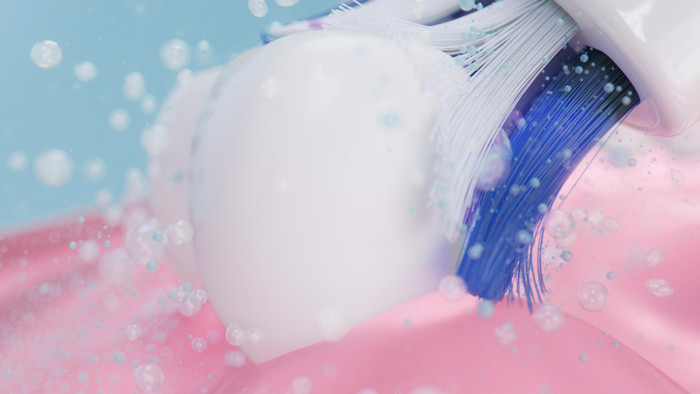 Philips Sonicare Optimal Sensitive HX6054/10 (4 stuks) product in gebruik