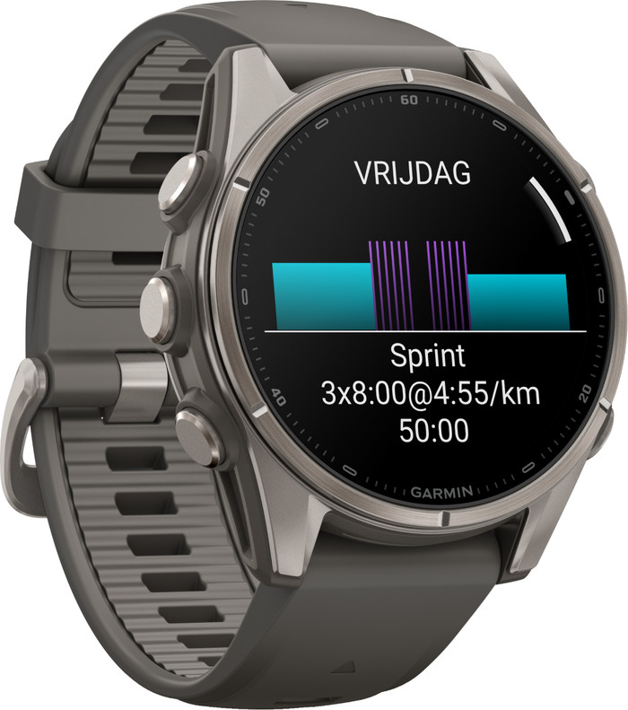 Garmin Fenix 9 Grijs 43mm linkerkant