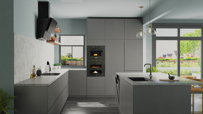 Samsung NV7B5755SAK/U1 Dual Cook Flex product in use