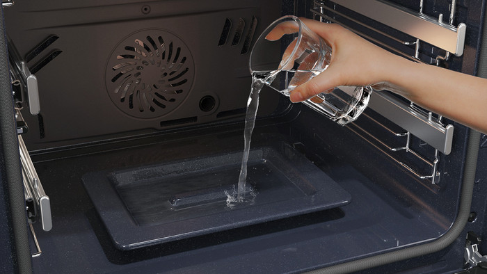 Samsung NV7B5755SAK/U1 Dual Cook Flex product in use