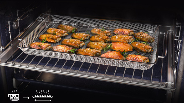 Samsung NV7B5755SAK/U1 Dual Cook Flex product in use