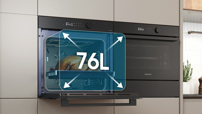 Samsung NV7B5755SAK/U1 Dual Cook Flex product in use