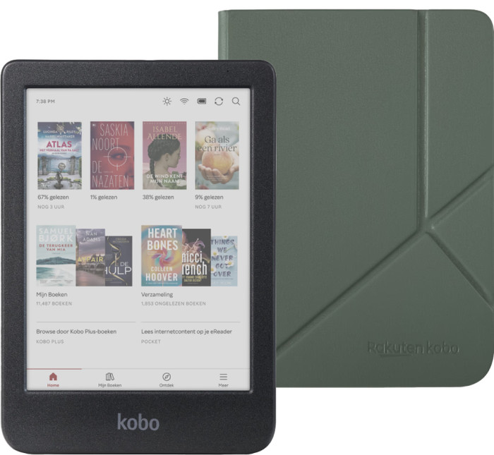 Kobo Clara Colour Zwart + Sleep Cover Groen Main Image