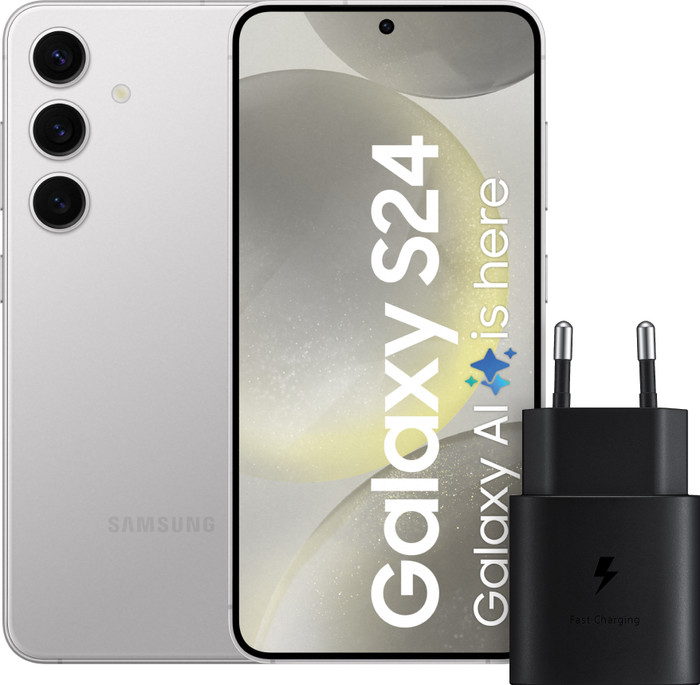 Samsung Galaxy S24 256GB Grijs 5G + Samsung Snellader 25 Watt Main Image