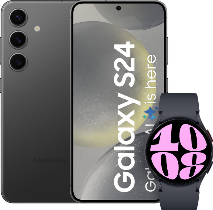 Samsung Galaxy S24 128GB Zwart + Galaxy Watch 6 Zwart 40mm Main Image