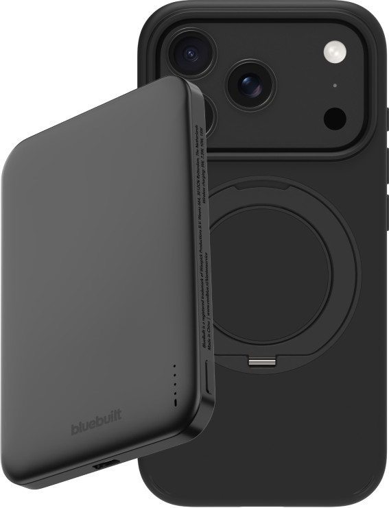 BlueBuilt MagSafe Hoesje met Standaard iPhone 18 Pro Zwart + Powerbank 5.000 mAh Grijs Main Image