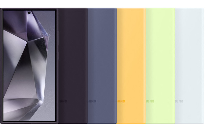 Samsung Galaxy S24 Ultra Siliconen Back Cover Wit voorkant