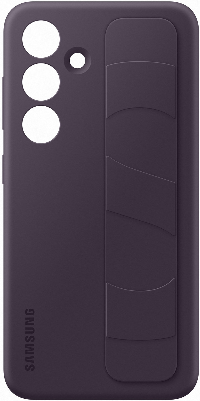Samsung Galaxy S24 Standing Grip Back Cover Donkerpaars achterkant