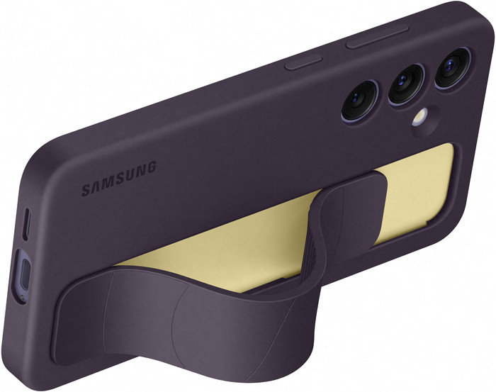 Samsung Galaxy S24 Standing Grip Back Cover Donkerpaars achterkant