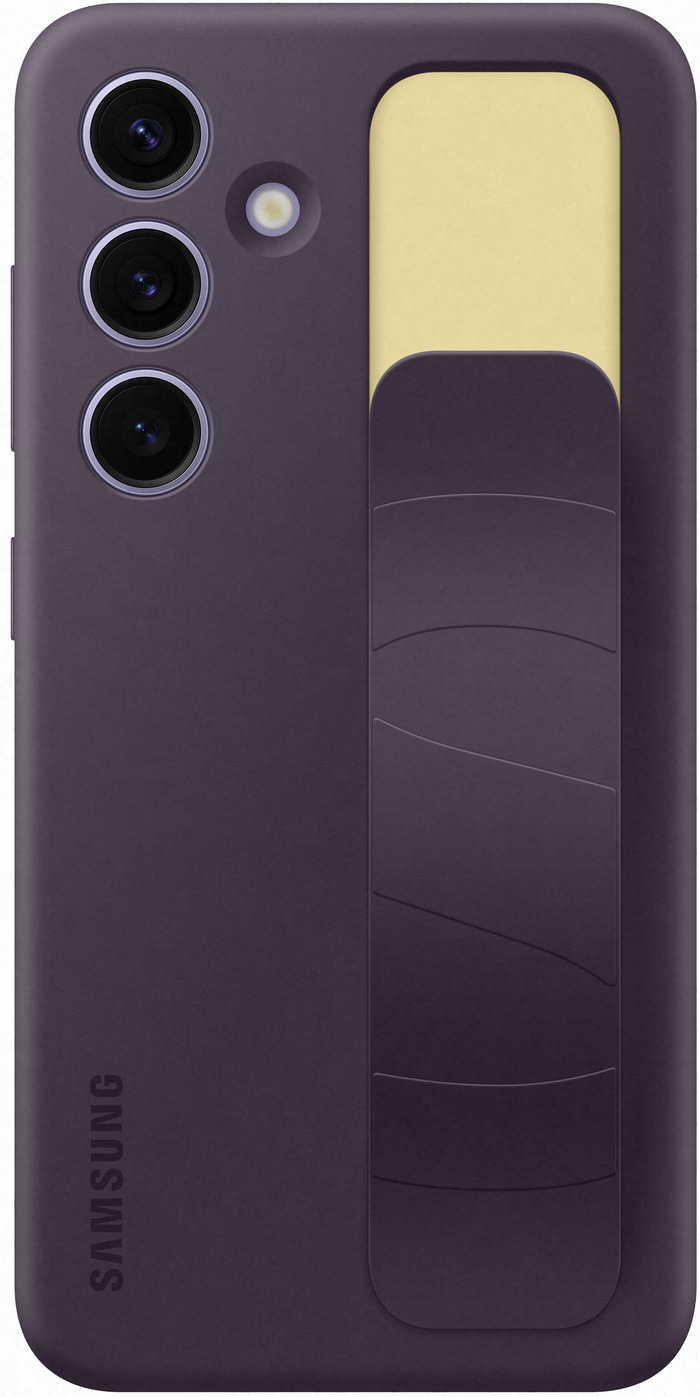 Samsung Galaxy S24 Standing Grip Back Cover Donkerpaars achterkant