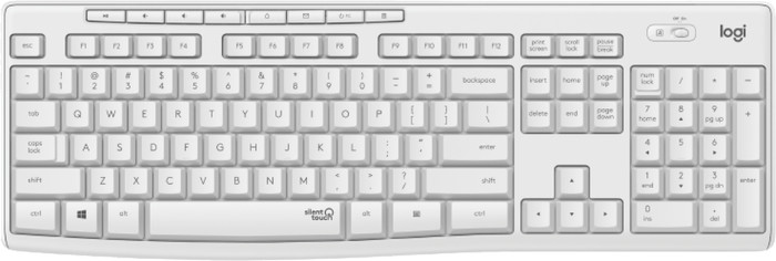 Logitech MK295 Silent Draadloze Toetsenbord en Muis Wit QWERTY voorkant