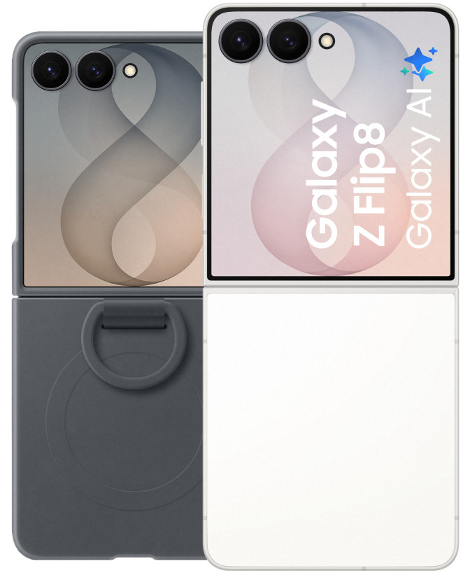 Samsung Galaxy Z Flip 8 256GB Wit 5G + Siliconen Back Cover met Magneet Zwart Main Image