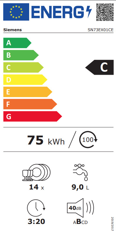 Siemens SN73EX01CE energy label