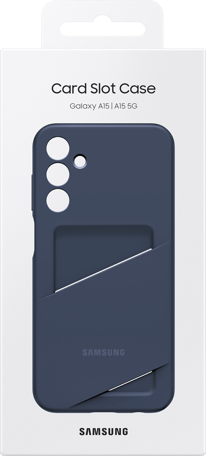 Samsung Galaxy A15 4G/5G Card Slot Back Cover Donkerblauw verpakking