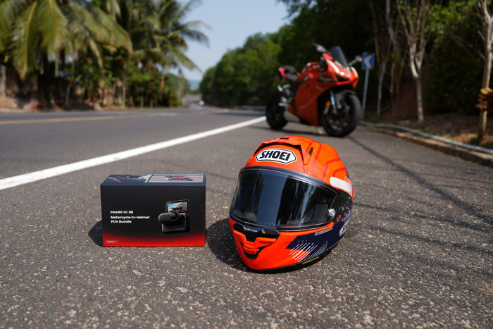 Insta360 Go 3S Motorcycle In-Helmet POV Bundel product in gebruik