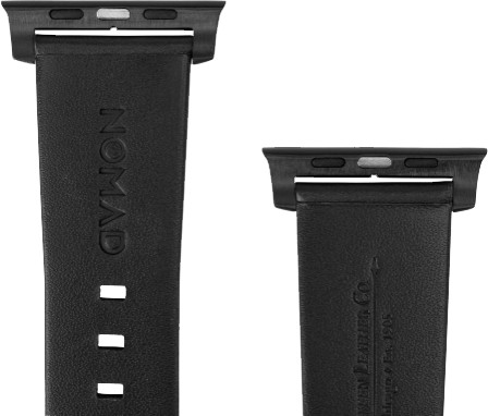 Nomad Apple Watch 44/45/46/49 mm Leren Bandje Zwart detail