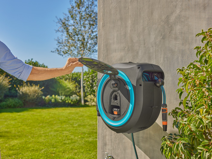 Gardena Dévidoir Mural Automatique PowerRoll XL P4A Set produit à l'usage