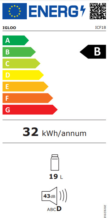 Igloo ICF18 energy label