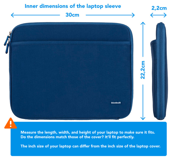 BlueBuilt Laptop Sleeve Width 30cm 12 - 13 inches Blue visual Coolblue 2
