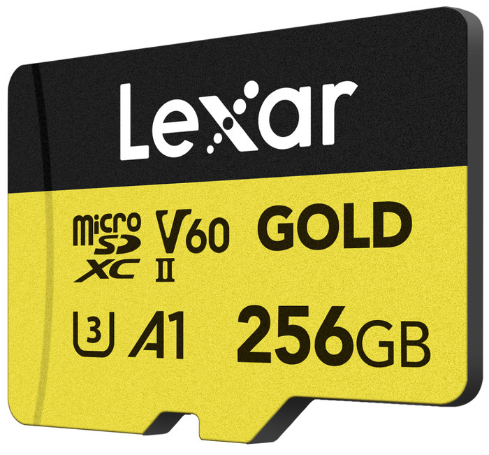Lexar Professional MicroSDXC GOLD 256GB 180MB/s voorkant
