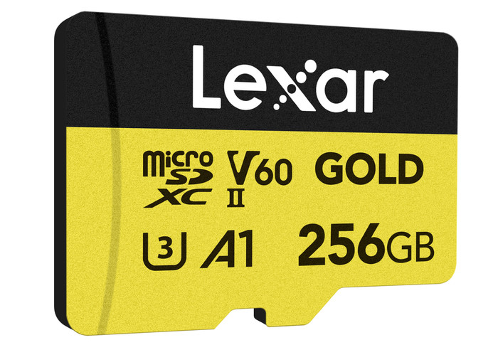 Lexar Professional MicroSDXC GOLD 256GB 180MB/s voorkant