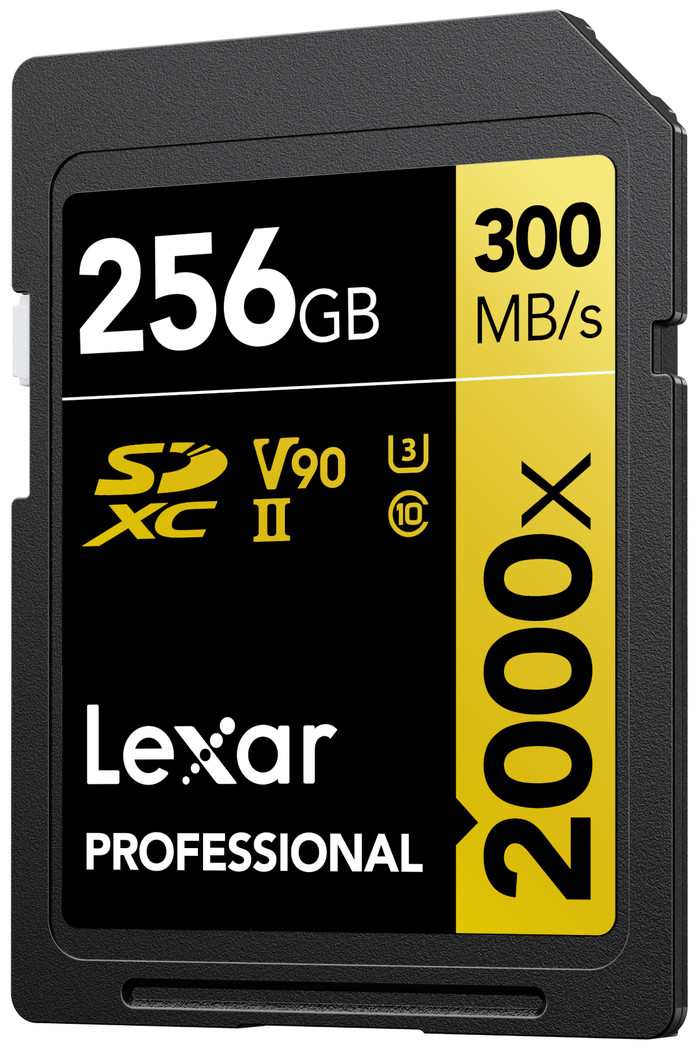 Lexar Professional SDXC 2000x GOLD 256GB 260MB/s voorkant