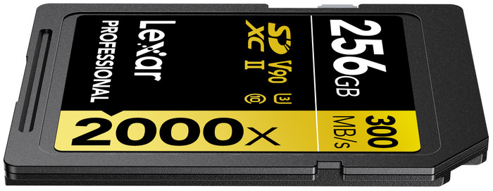 Lexar Professional SDXC 2000x GOLD 256GB 260MB/s voorkant