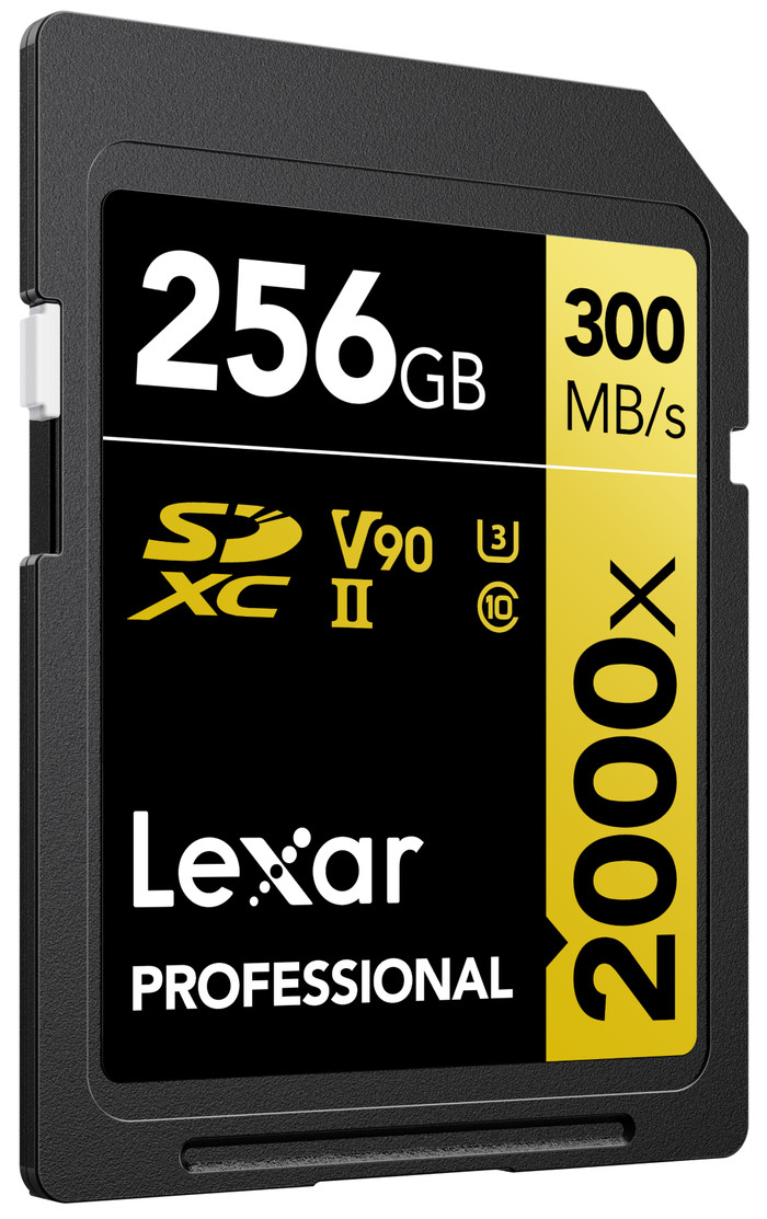 Lexar Professional SDXC 2000x GOLD 256GB 260MB/s voorkant