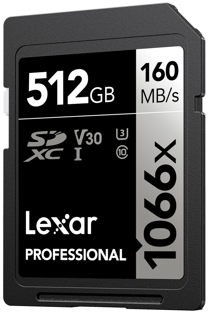 Lexar Professional SDXC 1066x SILVER 512GB 120MB/s voorkant