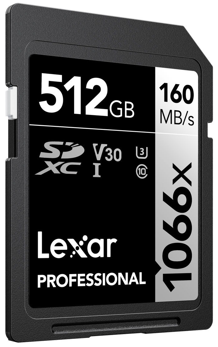 Lexar Professional SDXC 1066x SILVER 512GB 120MB/s voorkant