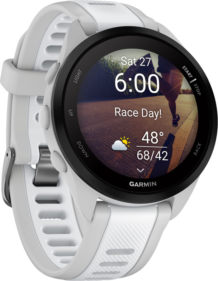 Garmin Forerunner 165 Grijs/Wit linkerkant