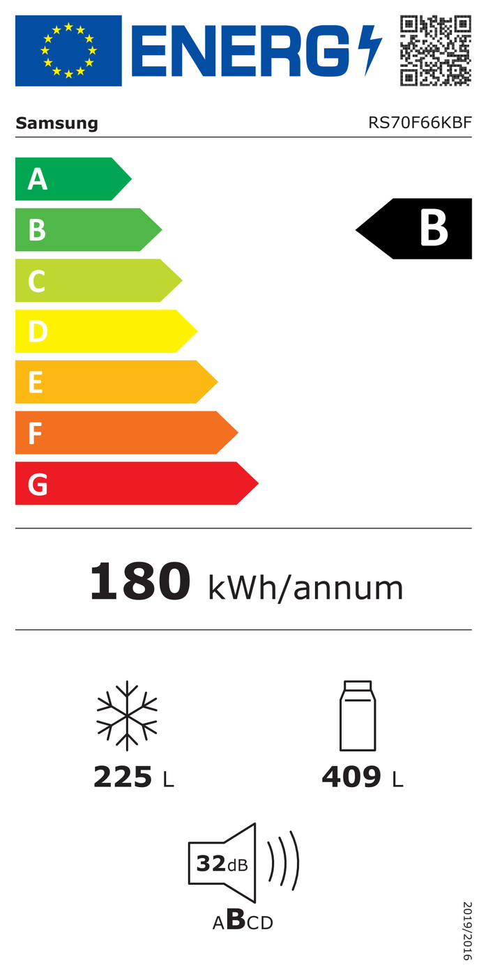 Samsung RS70F66KBFEF energy label